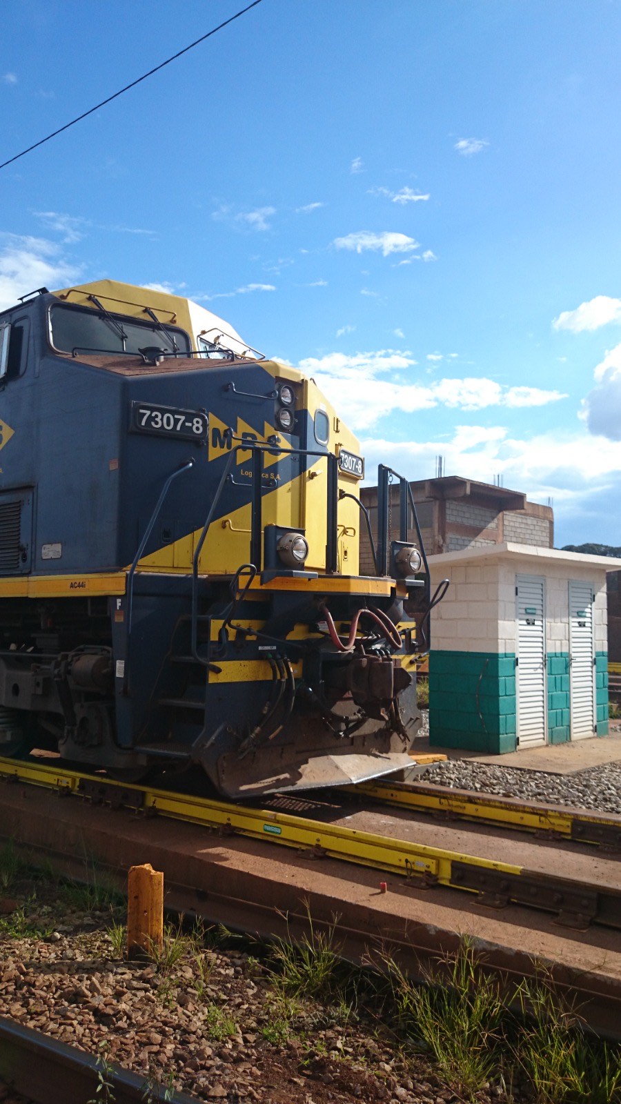 Locomotora sobre la báscula dinámica MASSA